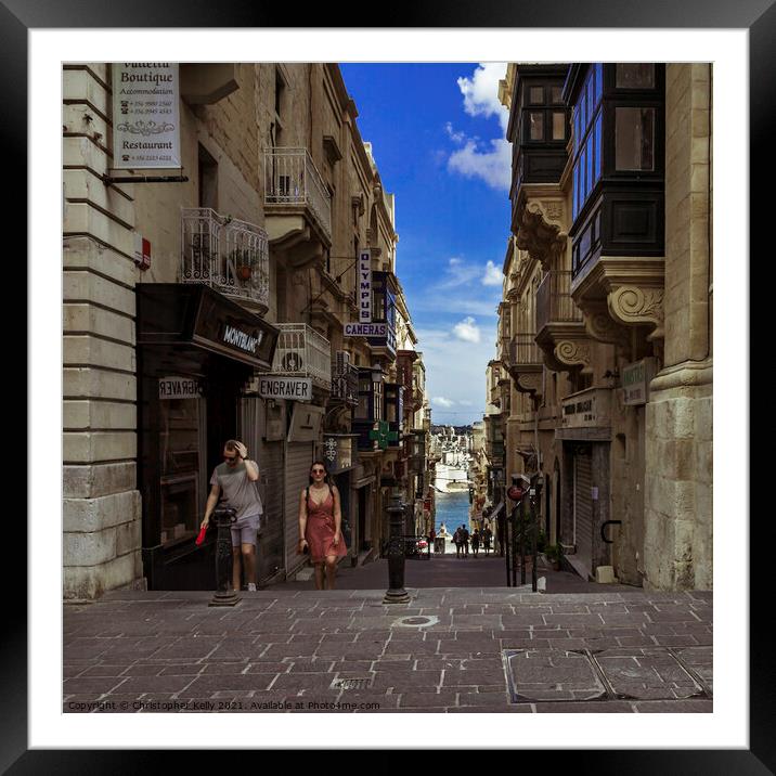 Valletta Views Framed Mounted Print by Christopher Kelly
