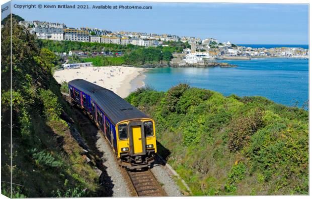 Train leaving st ives in cornwall Canvas Print by Kevin Britland
