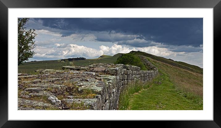 Roman Wall Country Framed Mounted Print by David Pringle