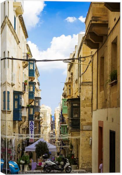 Valletta Street Views  Canvas Print by Christopher Kelly