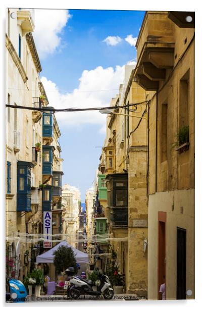 Valletta Street Views  Acrylic by Christopher Kelly