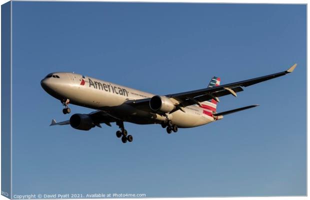 American Airlines Airbus A330-323                              Canvas Print by David Pyatt