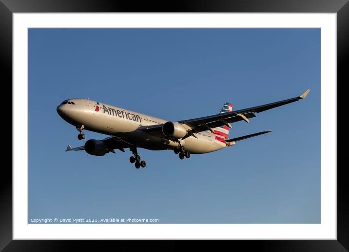 American Airlines Airbus A330-323                              Framed Mounted Print by David Pyatt