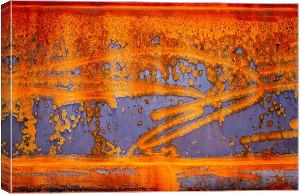 Rust patterns on bare metal Canvas Print by Christina Hemsley