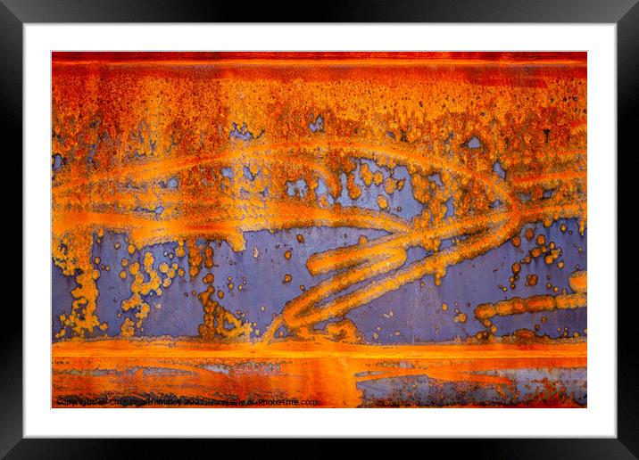 Rust patterns on bare metal Framed Mounted Print by Christina Hemsley