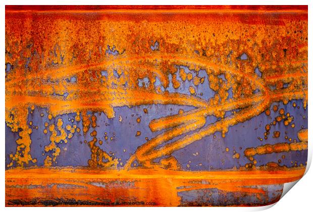 Rust patterns on bare metal Print by Christina Hemsley