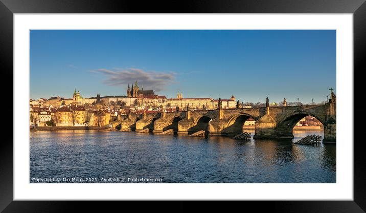 Charles Bridge, Prague Framed Mounted Print by Jim Monk