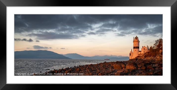 Cloch Lighthouse Sunset  Framed Mounted Print by Ken McArthur