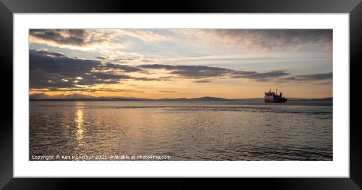 Sunset on the Clyde  Framed Mounted Print by Ken McArthur
