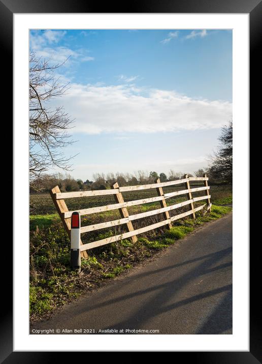 Leaning Fence Framed Mounted Print by Allan Bell