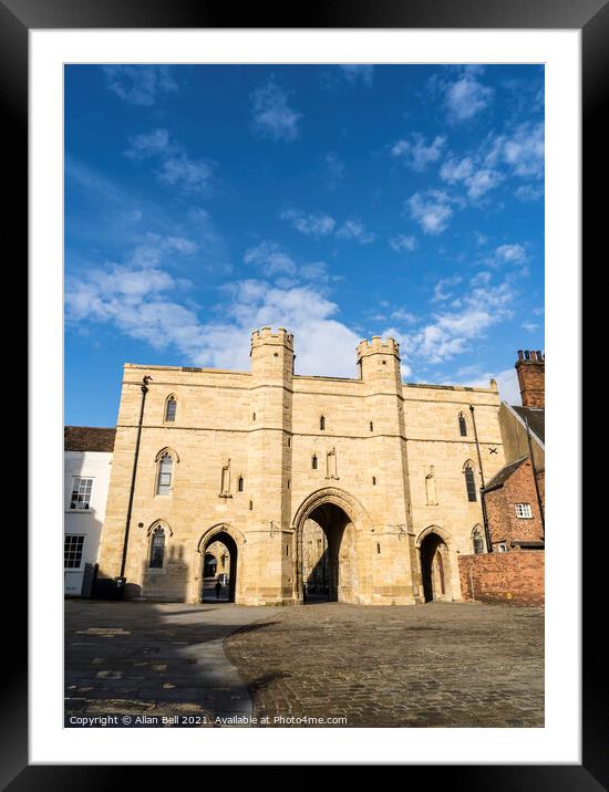 Exchequer Gate from Minster Yard Lincoln City Linc Framed Mounted Print by Allan Bell