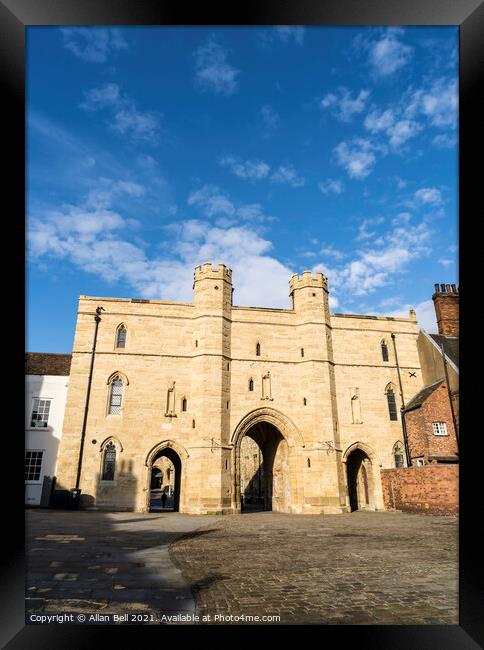 Exchequer Gate from Minster Yard Lincoln City Linc Framed Print by Allan Bell