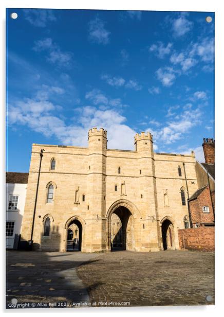 Exchequer Gate from Minster Yard Lincoln City Linc Acrylic by Allan Bell