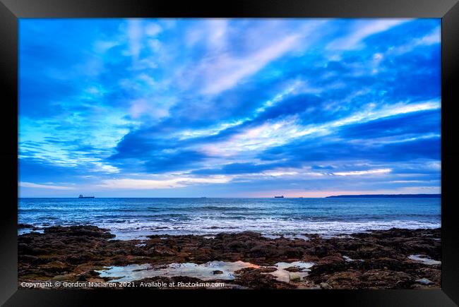 Sunset over the English Channel Framed Print by Gordon Maclaren