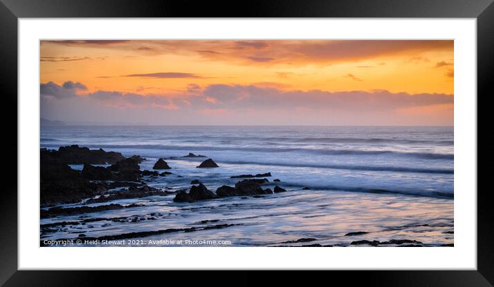 Bude Bay Sunset Framed Mounted Print by Heidi Stewart
