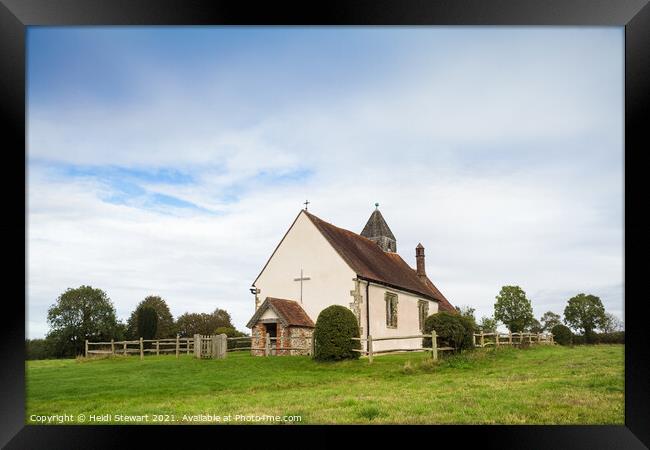 St Huberts Church, Idsworth Framed Print by Heidi Stewart