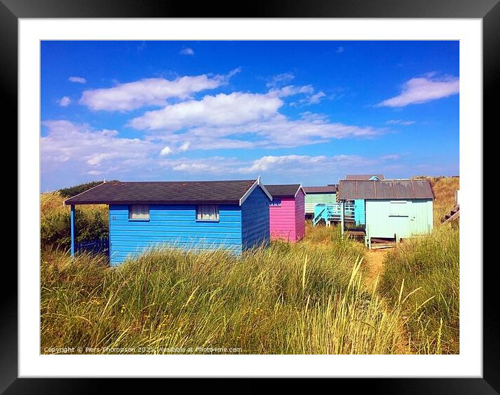 Beach huts on Old Hunstanton Beach Framed Mounted Print by Piers Thompson