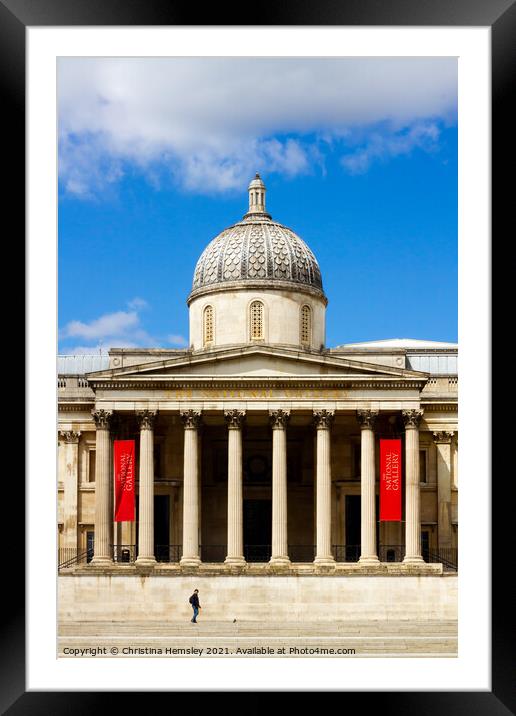 Dome on the National Gallery in London Framed Mounted Print by Christina Hemsley