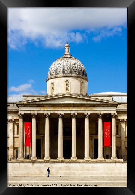 Dome on the National Gallery in London Framed Print by Christina Hemsley