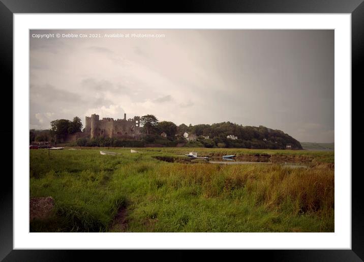 Laugharne castle, Carmarthenshire Framed Mounted Print by Debbie Cox