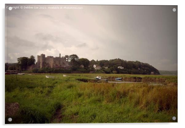 Laugharne castle, Carmarthenshire Acrylic by Debbie Cox