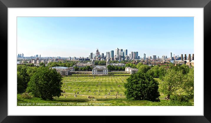 Greenwich Park - London skyline Framed Mounted Print by Alessandro Ricardo Uva
