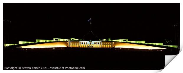 Parliament House, Australia at Night  Print by Steven Ralser