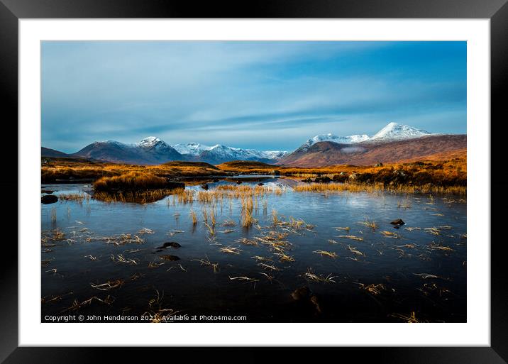 Highland Loch in Autumn Framed Mounted Print by John Henderson
