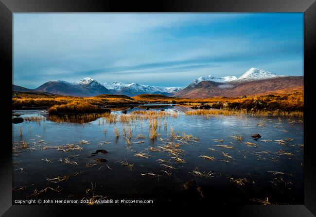 Highland Loch in Autumn Framed Print by John Henderson
