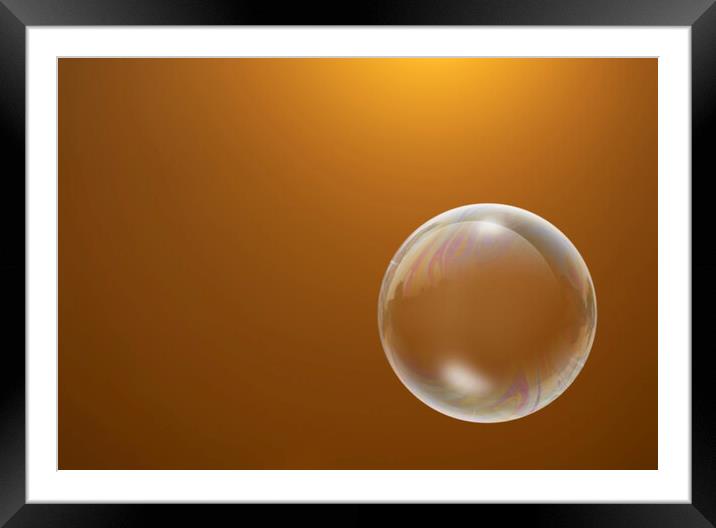 Soapy Bubble Abstract on a sunset background Framed Mounted Print by Glen Allen