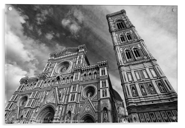 Cathedral of Saint Mary of the Flower (black & white) Acrylic by Chun Ju Wu