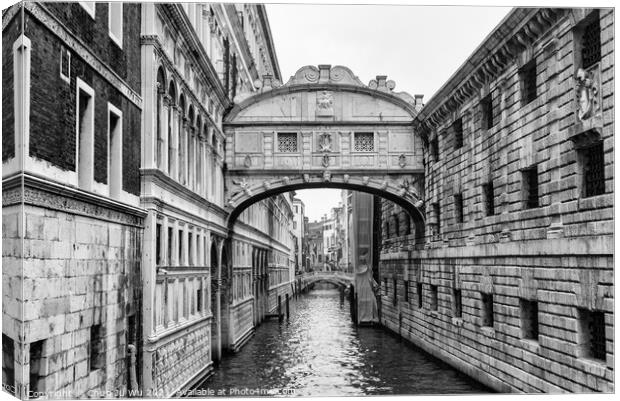 Bridge of Sighs (black & white) Canvas Print by Chun Ju Wu