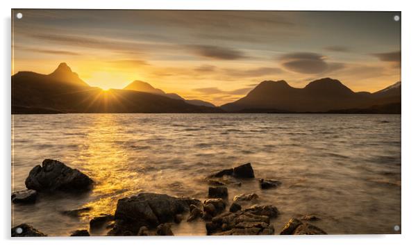 Sunrise Over Stac Pollaidh Ullapool  Scotland Acrylic by Phil Durkin DPAGB BPE4