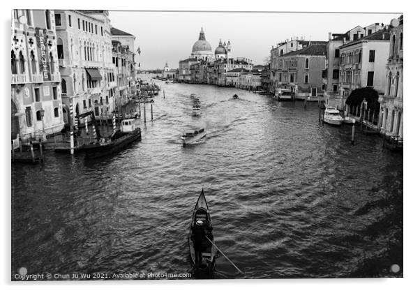 Grand Canal in Venice (black & white) Acrylic by Chun Ju Wu