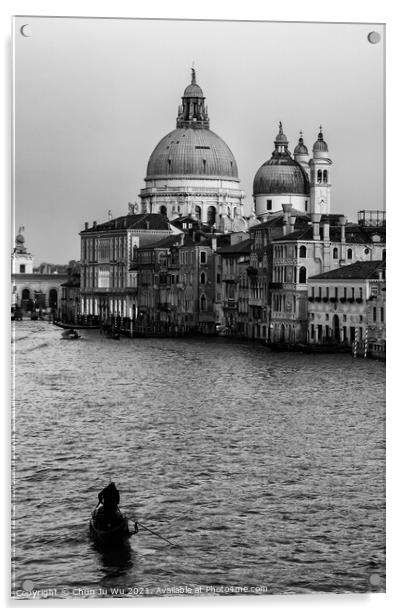 Grand Canal in Venice (black & white) Acrylic by Chun Ju Wu