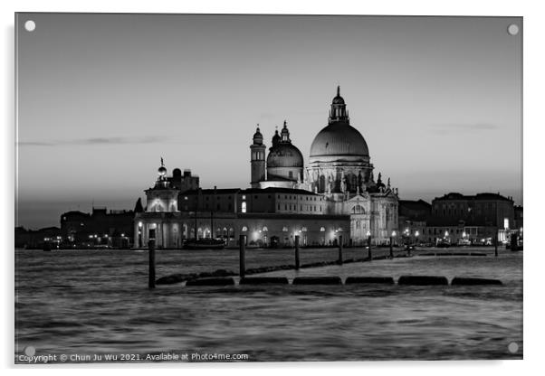 Santa Maria della Salute in Venice (black & white) Acrylic by Chun Ju Wu
