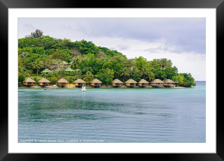 Iririki Island Resort - Port Vila Framed Mounted Print by Laszlo Konya