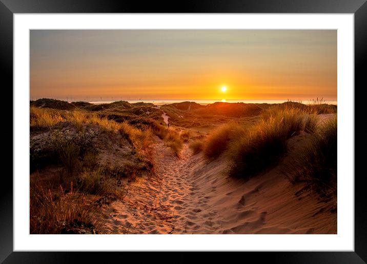Formby sunset Framed Mounted Print by Kevin Elias