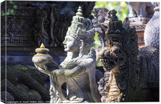 Balinese statue  Canvas Print by Kevin Hellon