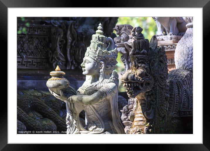 Balinese statue  Framed Mounted Print by Kevin Hellon