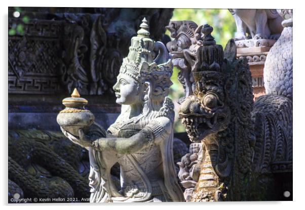 Balinese statue  Acrylic by Kevin Hellon