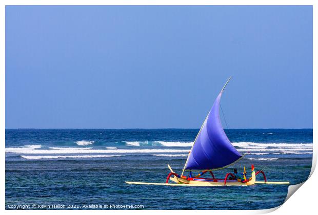 Traditional Balinese Fishing Boat  Print by Kevin Hellon