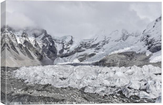 Glacier at Himalayas mountain range in Nepal Canvas Print by Chun Ju Wu