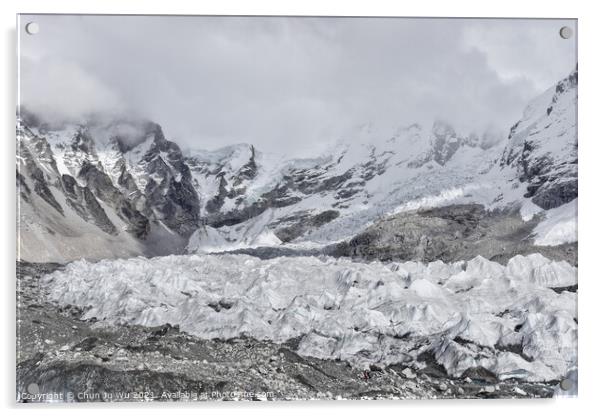 Glacier at Himalayas mountain range in Nepal Acrylic by Chun Ju Wu