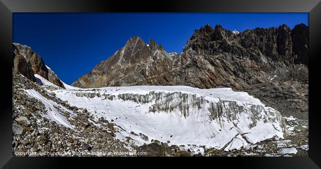 Glacier at Himalayas mountain range in Nepal Framed Print by Chun Ju Wu