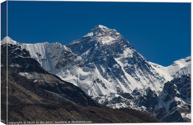 Mount Everest, the highest mountain in the world, of Himalayas in Nepal Canvas Print by Chun Ju Wu