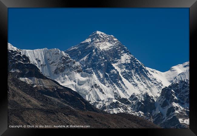 Mount Everest, the highest mountain in the world, of Himalayas in Nepal Framed Print by Chun Ju Wu