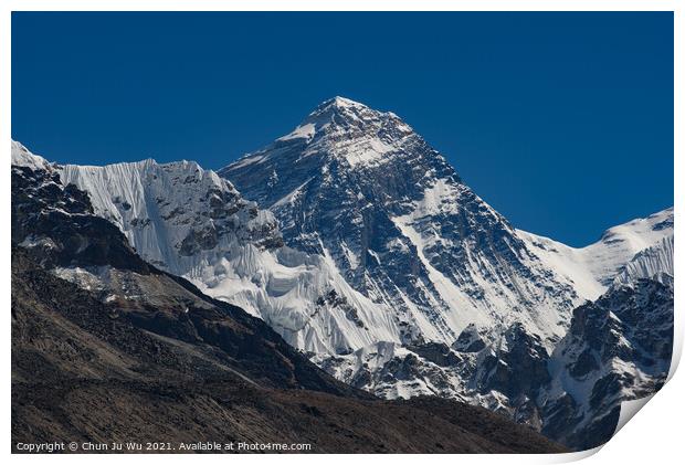 Mount Everest, the highest mountain in the world, of Himalayas in Nepal Print by Chun Ju Wu