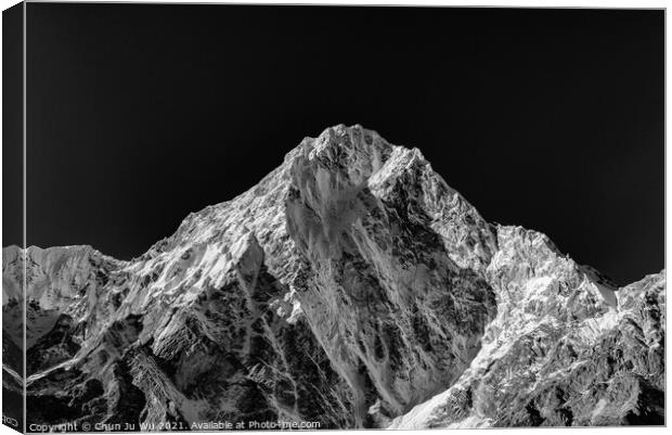 Snow mountains of Himalayas in Nepal (black and white) Canvas Print by Chun Ju Wu