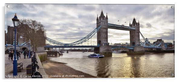 London Iconic Tower Bridge Acrylic by Carlos Alkmin